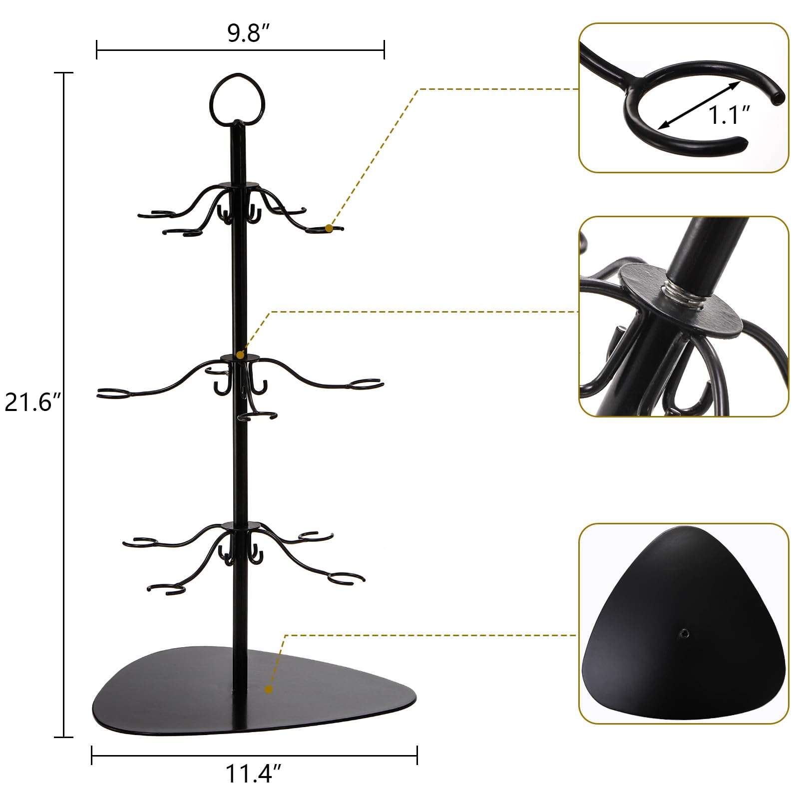 Soporte para árbol de cóctel, soporte para copas de champán, 3 niveles, 12 soportes para copas de vino, exhibición de degustación para champán, cócteles, martini, tazas de margarita en bodas, 5