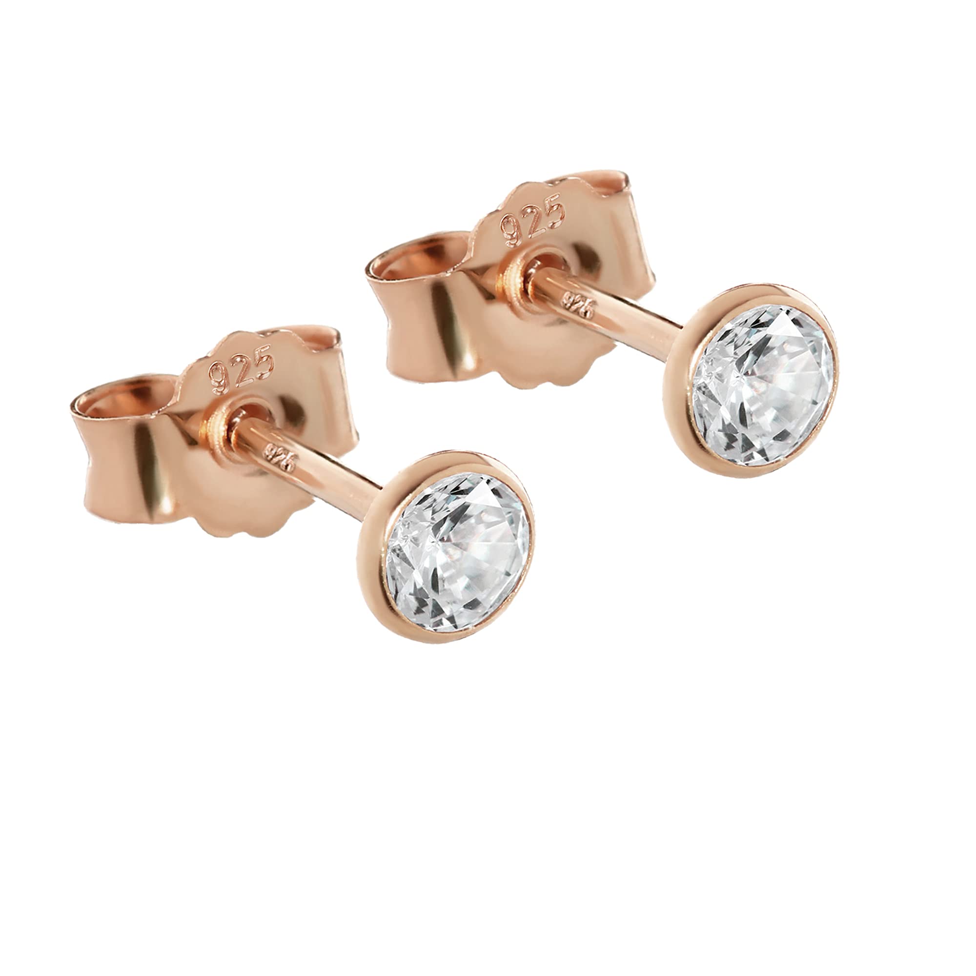 Boucles D'oreilles En Argent 925 Avec Zircons Roses – Pendantes Dormeuses – Style élégant & Féminin