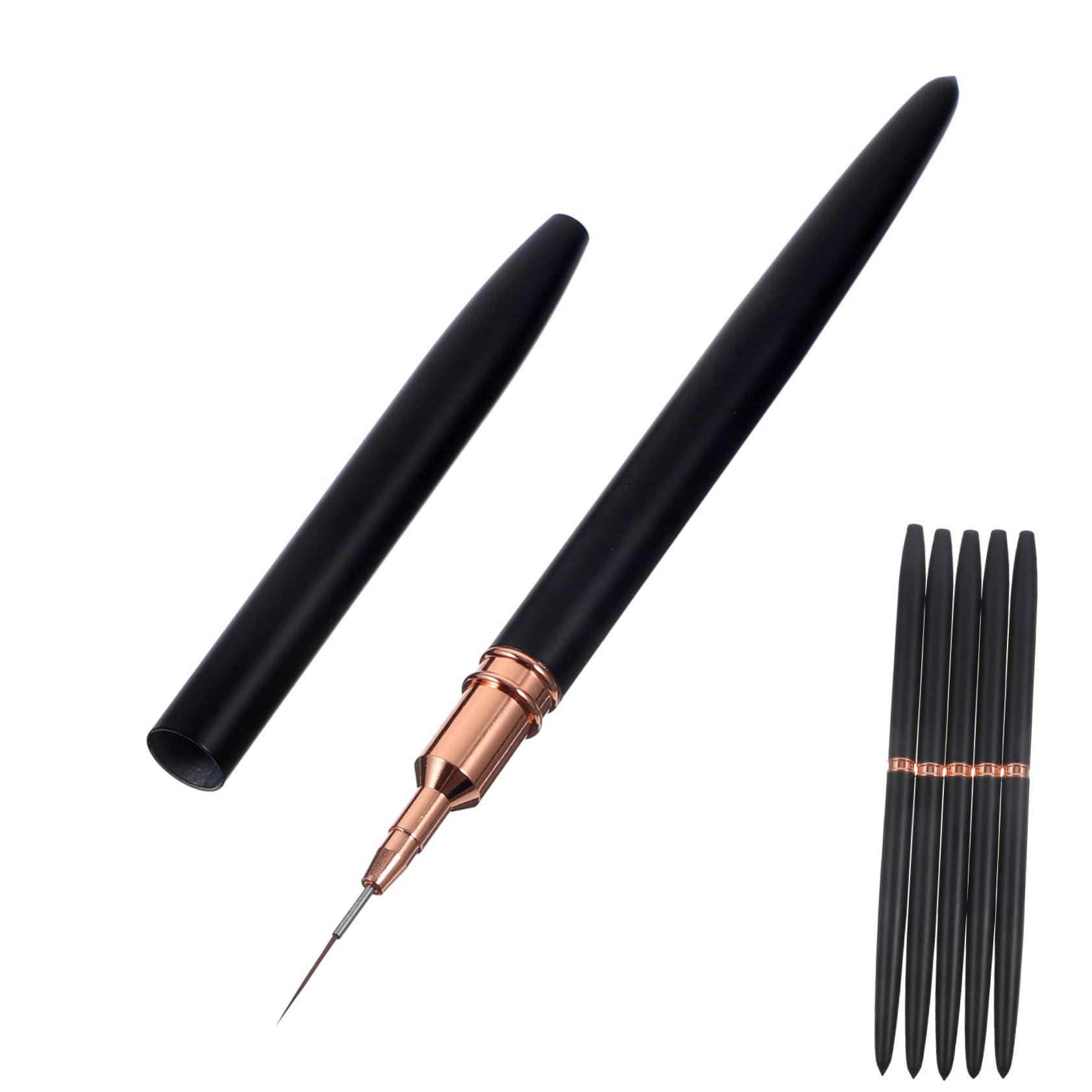 PartyKindom Nail Art Liner Brushes Set 5pcs Manicure Tools Fine Line Brush Dotting Tool Nail Art Pen for