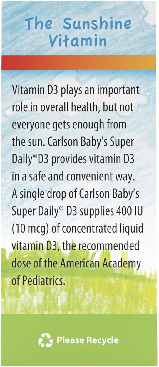 Carlson Laboratories Super Daily D3 for Baby, 0.3 Pound