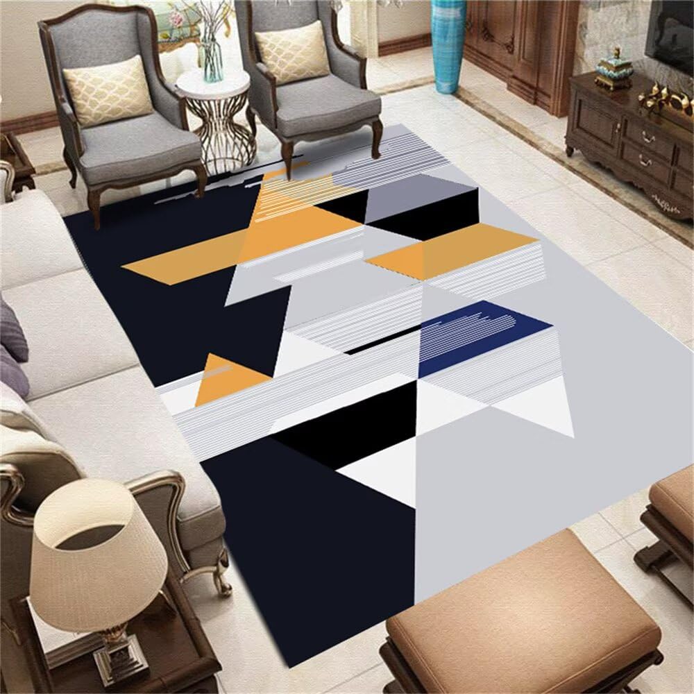 Tapis chambre bébé fille moquette sol 100x200 cm gris bleu jaune