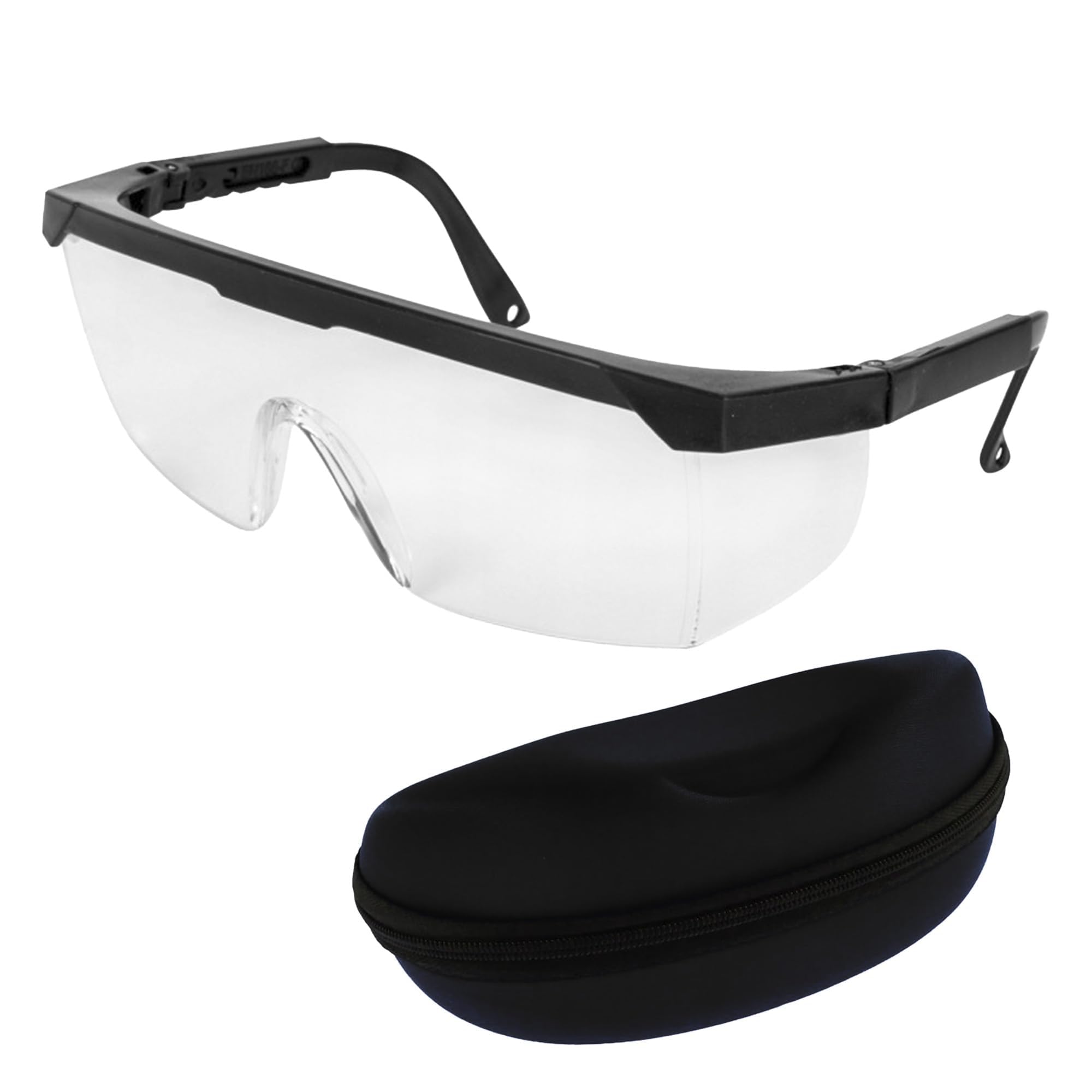 Gafas Proteccion Trabajo, Gafas de Seguridad Trabajo, Gafas de Tiro, Gafas Pádel, Ajustables Anti-salpicaduras, Gafas de Laboratorio, Pack Gafas de Seguridad y Funda Rígida, Gafas de Protección