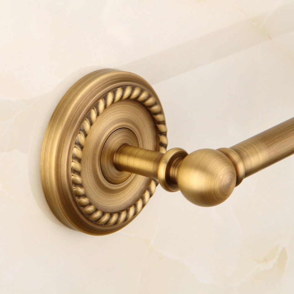 Antique Brass Towel Bar, Bathroom Hand Towel Ring, Wall-Mounted, Wall-Mounted Bathroom Hand Towel Holder with Braiding Carvings, Vintage Style.