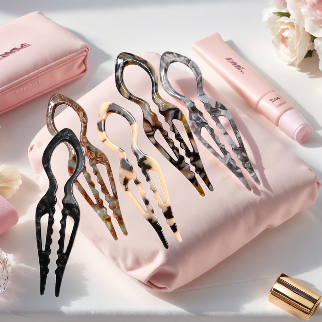 5PCS Prestige French Hair Pin for Women,Prestige Hair Pin for Thin Thick Hair,Double-notch Locking Mechanism Anti-loosening Women Hair Accessories Valentine's Day Gifts