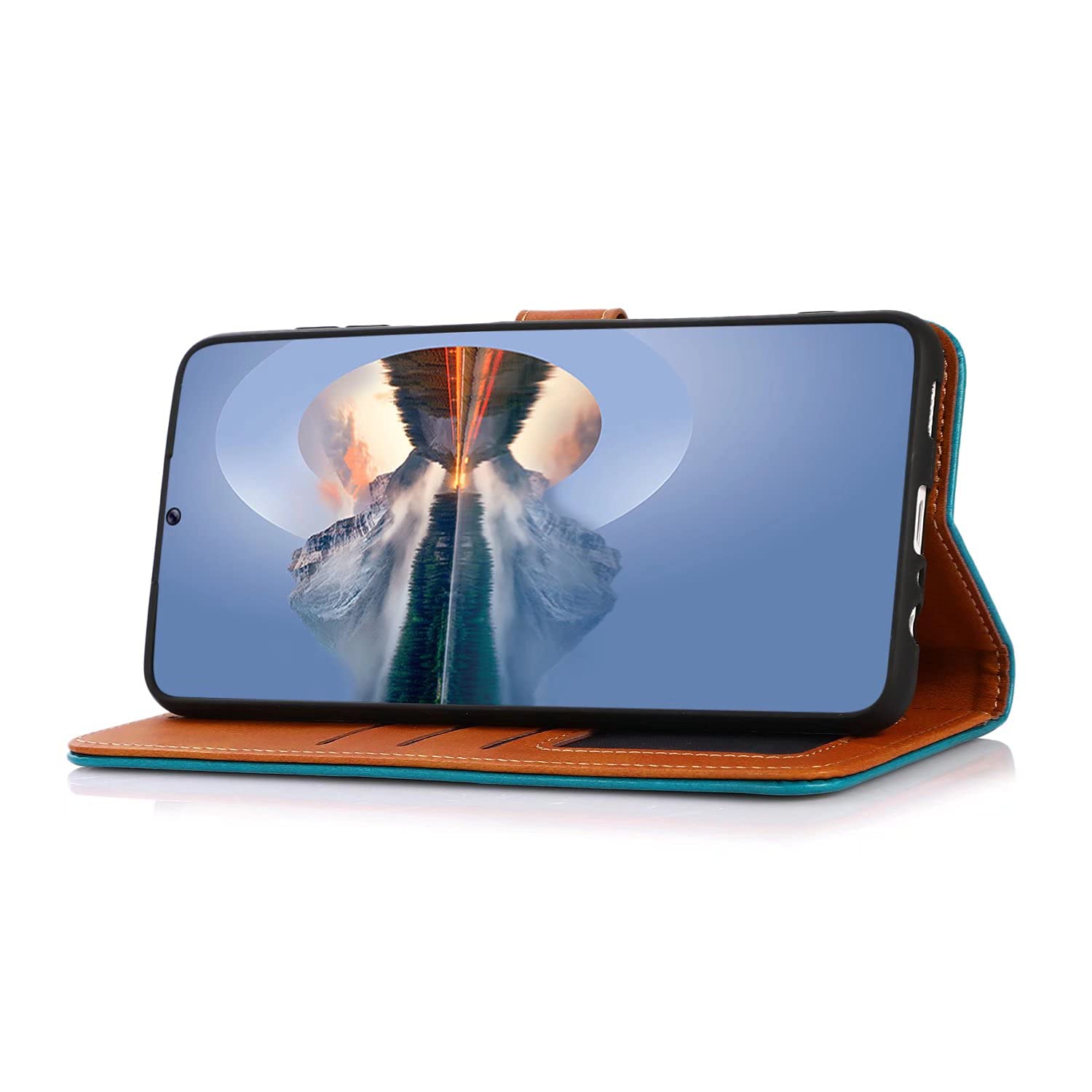 FMPCUON Cover per Huawei nova 10 SE,Custodia in Pelle Huawei nova 10 SE Libro,[Bicolore][Chiusura Magnetica] Portafoglio Flip Protettiva Caso,Folio Wallet Protezione Case Shell-Blu