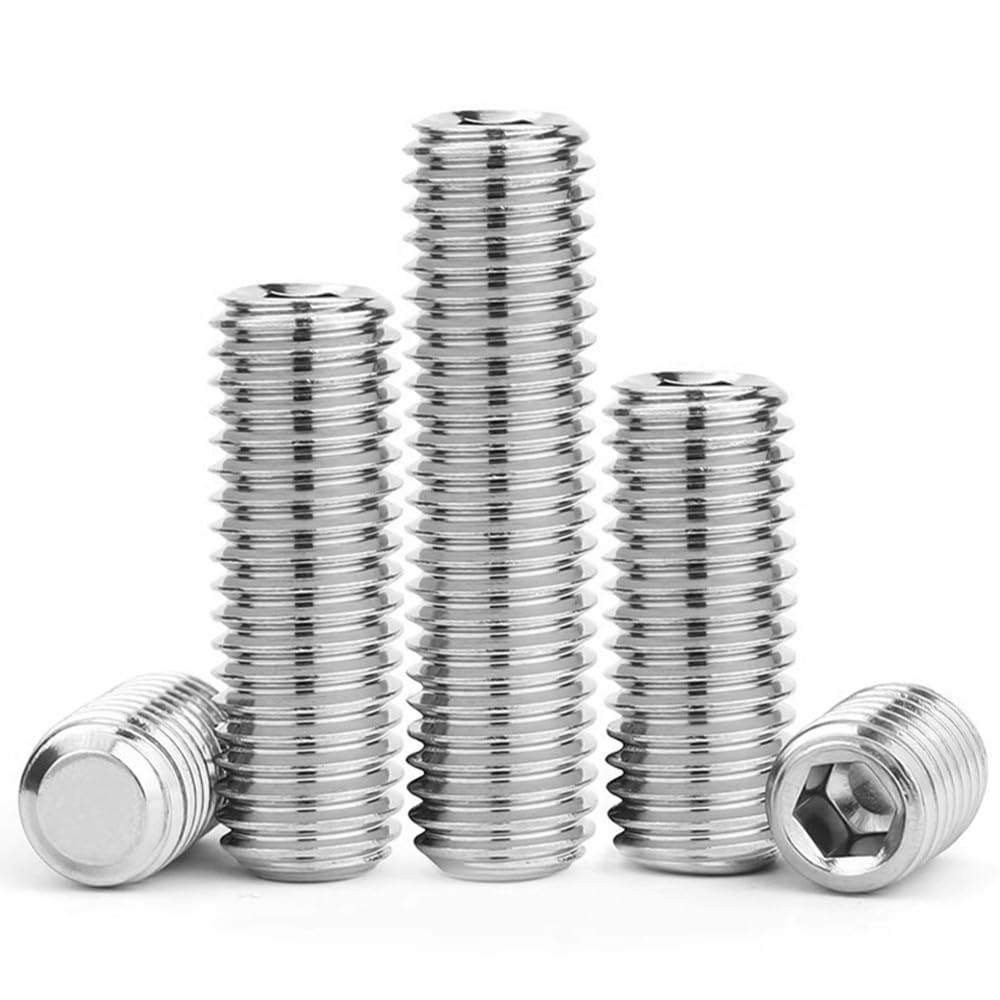 BAVALIN 20 Stück Edelstahl Madenschrauben - M3 bis M8 (4–40 mm) mit Innensechskant und Kegelkuppe Sechskantschraube Gewindeschrauben, M4 x 8mm