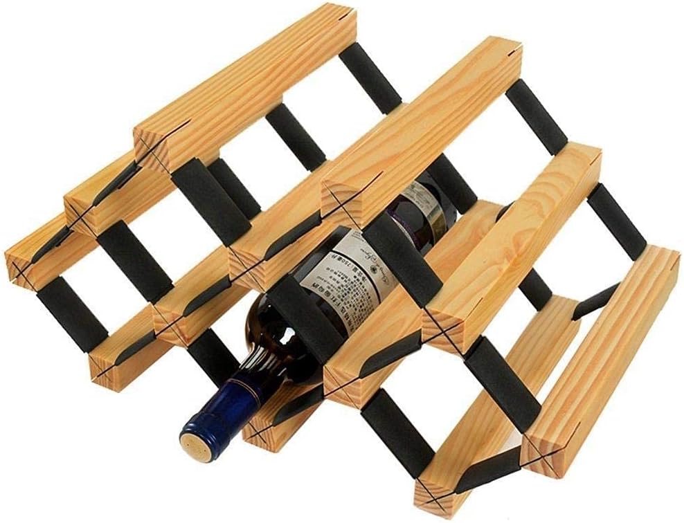 Wine Racks Free Standing Wooden and Metal Steel Natural Wood Cabinet on Table Wine Cupboard Decoration Wine Shelf Retro Design Wine Bottles Organiser White
