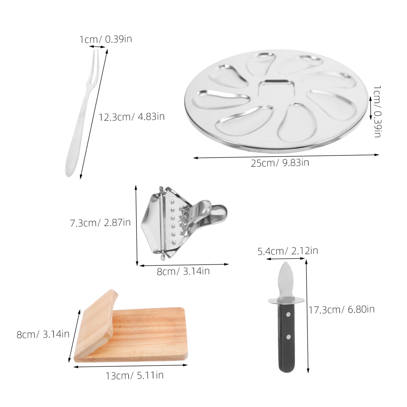 Cabilock 10piezas Herramientas para Abrir Ostras De Acero Inoxidable Incluye Pinza para Ostras Bandeja para Servir y Herramientas para Mariscos para Eventos Casa o Cena De Mariscos