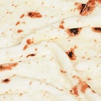 Vista 4 de Excervent Manta grande de tortilla y burritos para adultos y niños, novedosa y realista, manta de franela de taco súper suave, 71 pulgadas, beige
