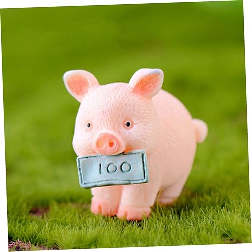 Miniatura 8 de Garneck 15 piezas de figuras de cerdo artificiales, mini cerdito de resina, lindo juego de cerdito para niños, mini figuritas de resina, número de