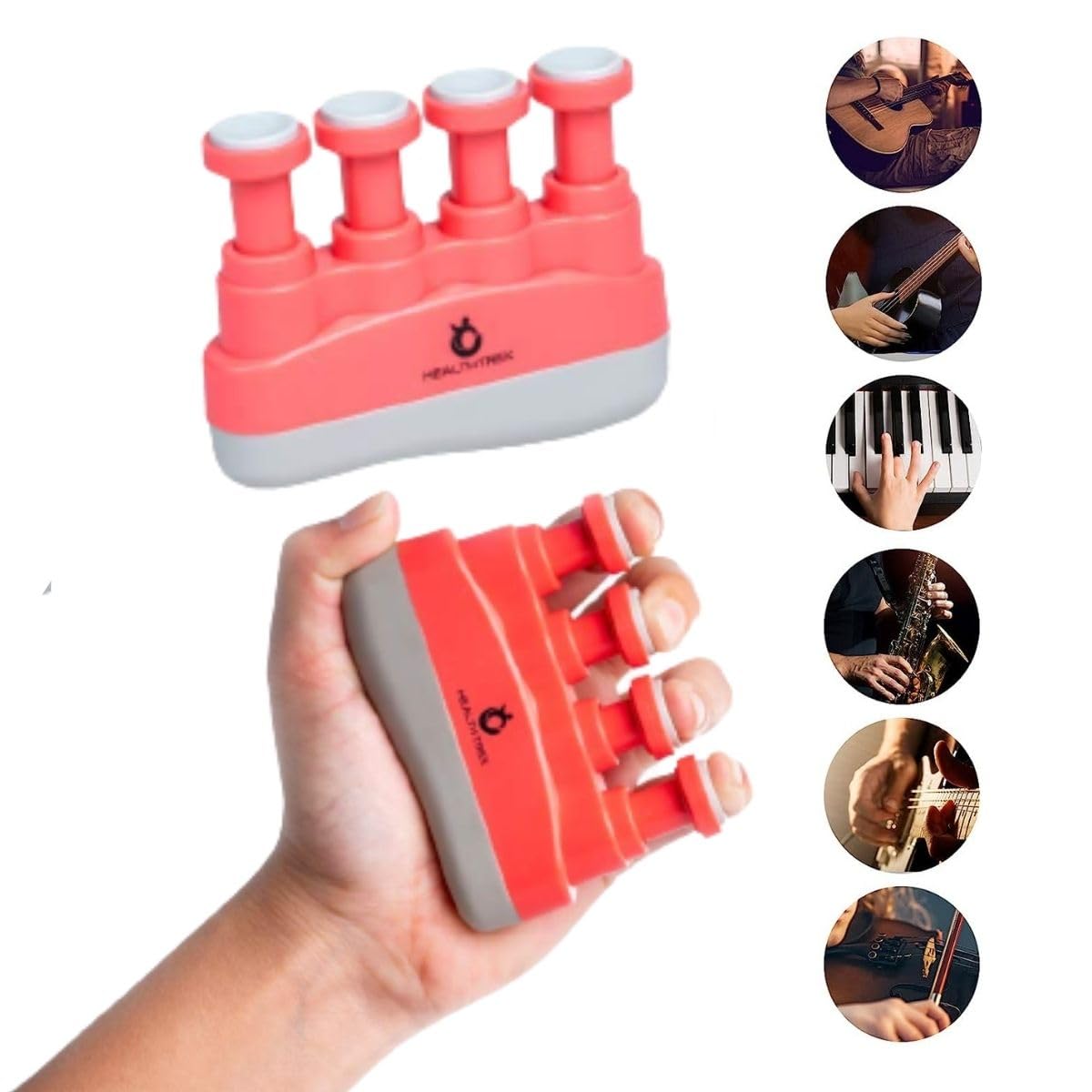Healthtrek Finger Strengthener Finger Exerciser Finger Gripper Hand Strengthener for Forearm Hand Grip Workout Equipment for Musician, Rock Climbing and Therapy (Red) (B08WLW99CV) Amazon Price History, Amazon Price Tracker