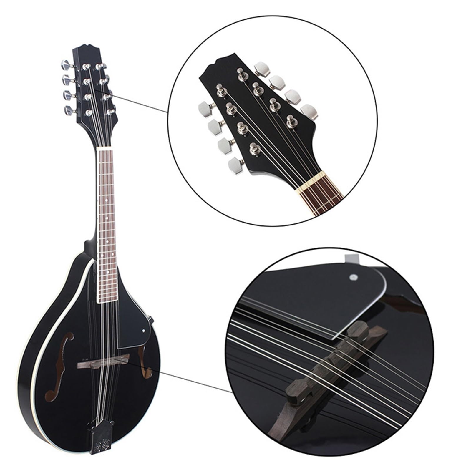 Mandoline Instrument 8-saitiges Mandoline-Instrument Anfänger-Mandoline Professioneller Leistungstyp Einschließlich Instrumentenzubehör