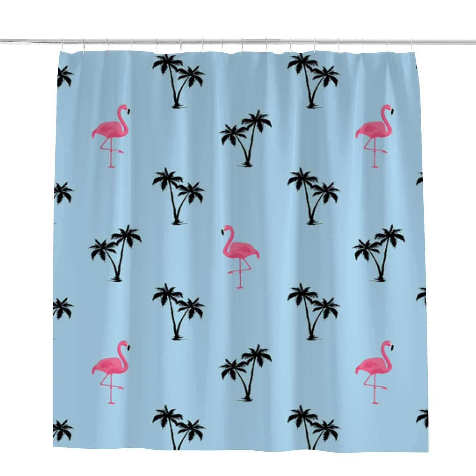 Rideau de douche polyester imprimé tropical pour salle de bain