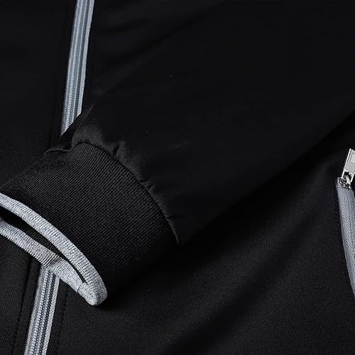 Miniatura 7 de Conjunto deportivo casual de manga larga para hombre, conjunto deportivo con cremallera completa, chaqueta deportiva y pantalones para correr