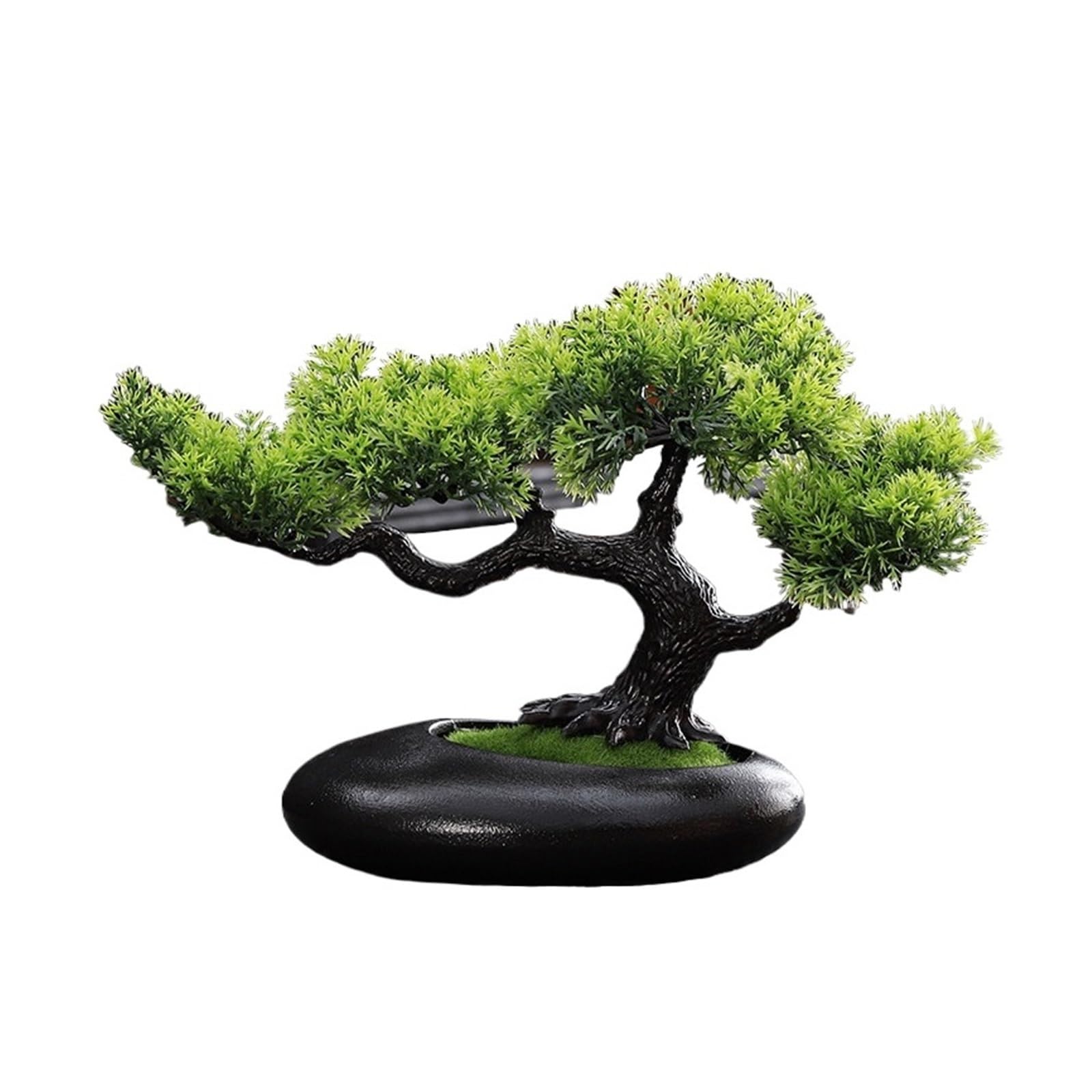 Home Artificial Bonsai Tree 29 cm Pine Fake Plant Potted Decor Decor(Black)