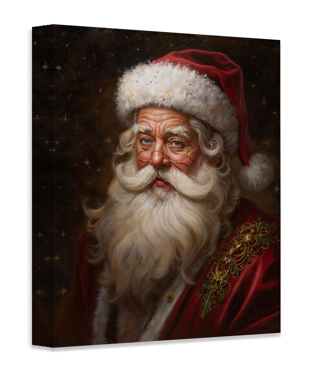 【直筆サイン★レア】SANTAセット Amazon.com: Santa Claus Portrait - 16x20 Stretched Canvas Poster