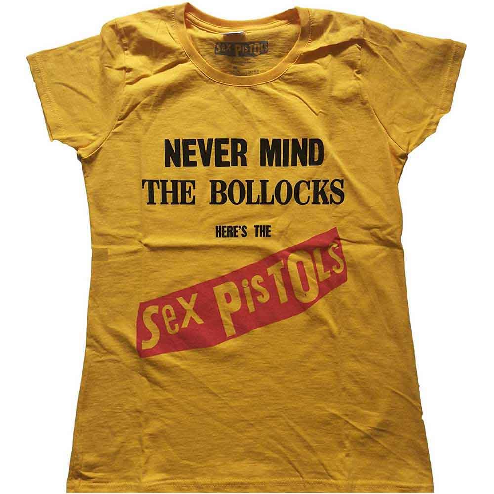Sex Pistols The T Shirt Never Mind The Bollocks Original Album Official Womens XXL Yellow