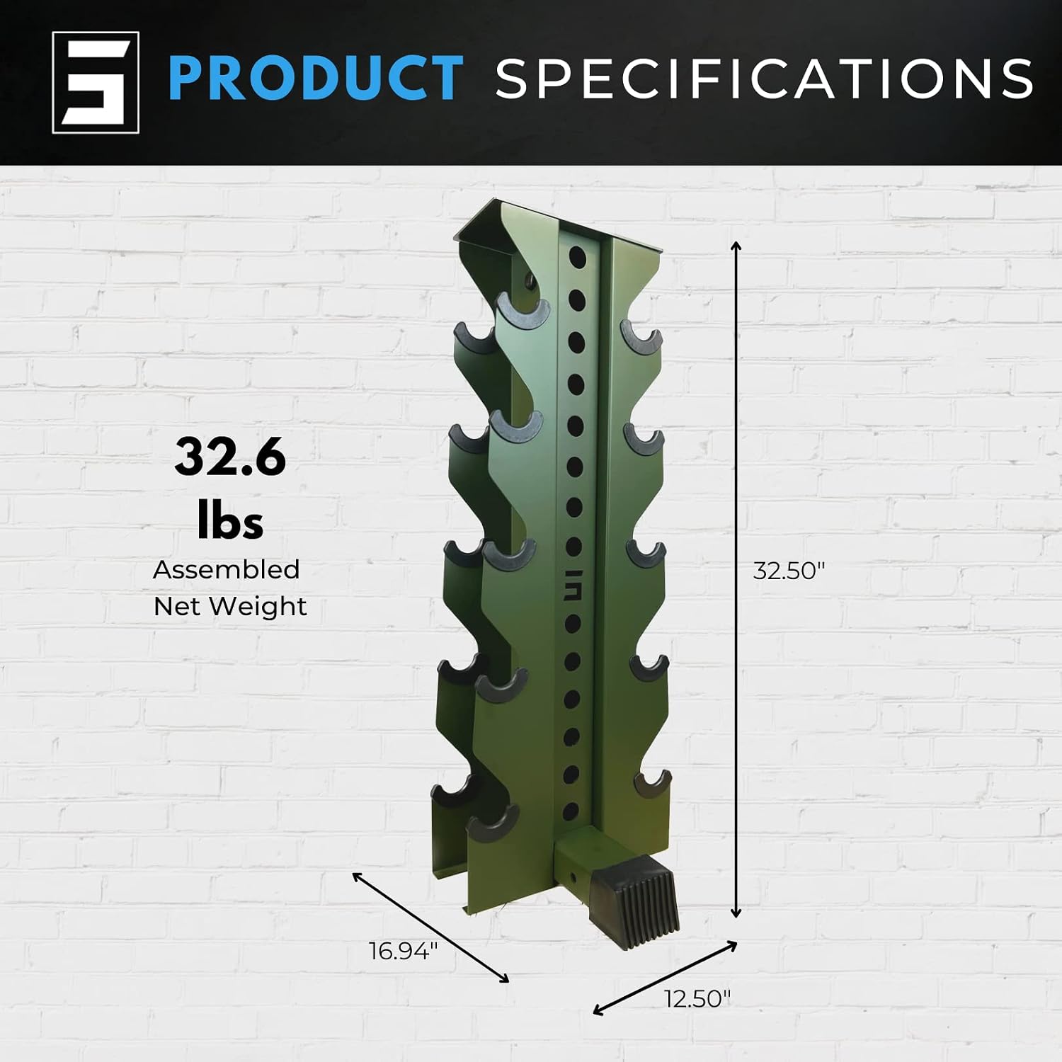 5-Tier Vertical Dumbbell Storage Rack - DBRK5