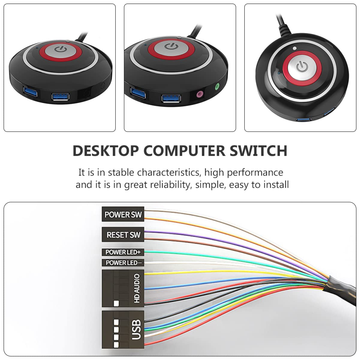3 Pezzi Pulsante Di Accensione/spegnimento Usb Pulsante Di Reset Di Ricambio Per Case Del Computer Connettori Facili Da 3 5 Mm Per Scheda Madre