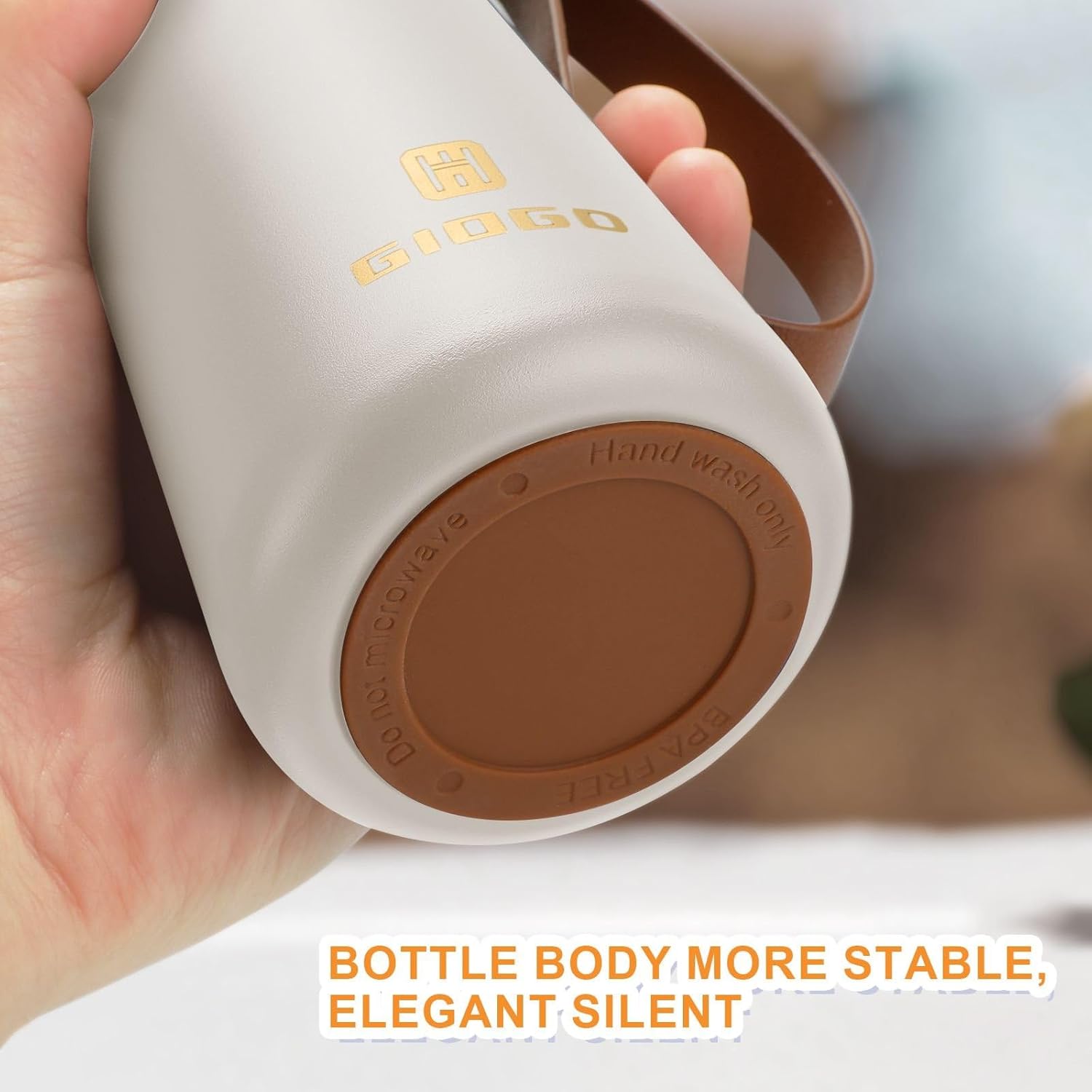 Stainless Steel Thermo Slim Water Bottles Insulated Vacuum 400ml/13.5oz Water Flask Thermal Water Bottles Thermo for Hot and Cold Drinks Coffee Water Perfect for Purse or Kids Lunch Bag(White) - Image 3