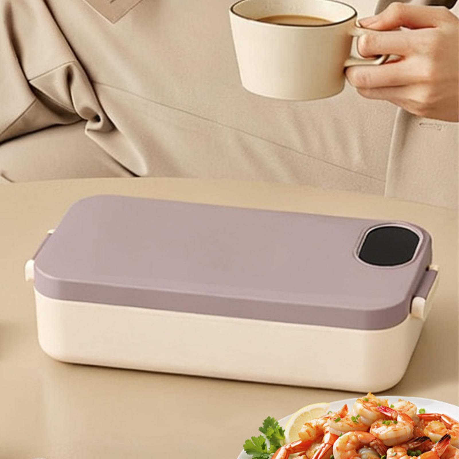 Podgrzewany Pojemnik Na Lunch 900 ml Regulowana Temperatura Podgrzewacz do | Organizer Spożywczy Praca Biuro Piknik Budowa Ciężarówka Samochód Kemping Podróż Dom Akademik Szpital Zewnątrz