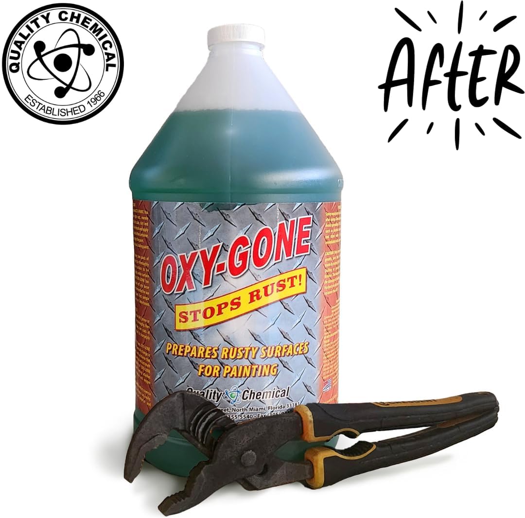 Quality Chemical Oxy-Gone Rust Remover and Metal Treatment - Rust Reformer, Rust Remover, Metal Rust Remover, Rust Neutralizer for Metal, Rust Converter, Remover, Rust Remover - 128 oz (Pack of 2)