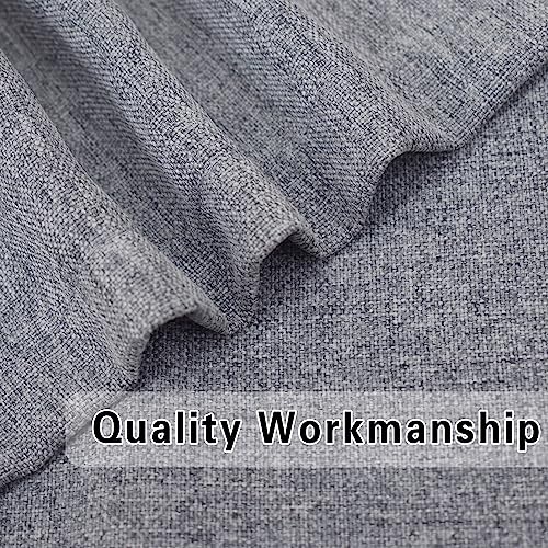 Cortinas pequeñas de cocina para evitar miradas, set de 3 piezas de lino gris 5