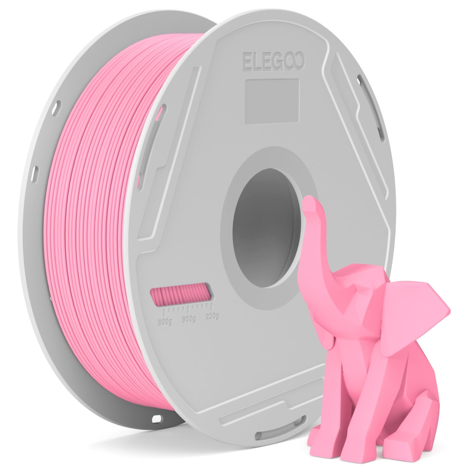 ELEGOO PLA Basic Filament with Reusable Spool Pink 1KG,1.75mm PLA 3D Printing Filament 2.2lbs High Dimensional Accuracy, Easy Installation Detachable Spool Fits for Most 3D Printers