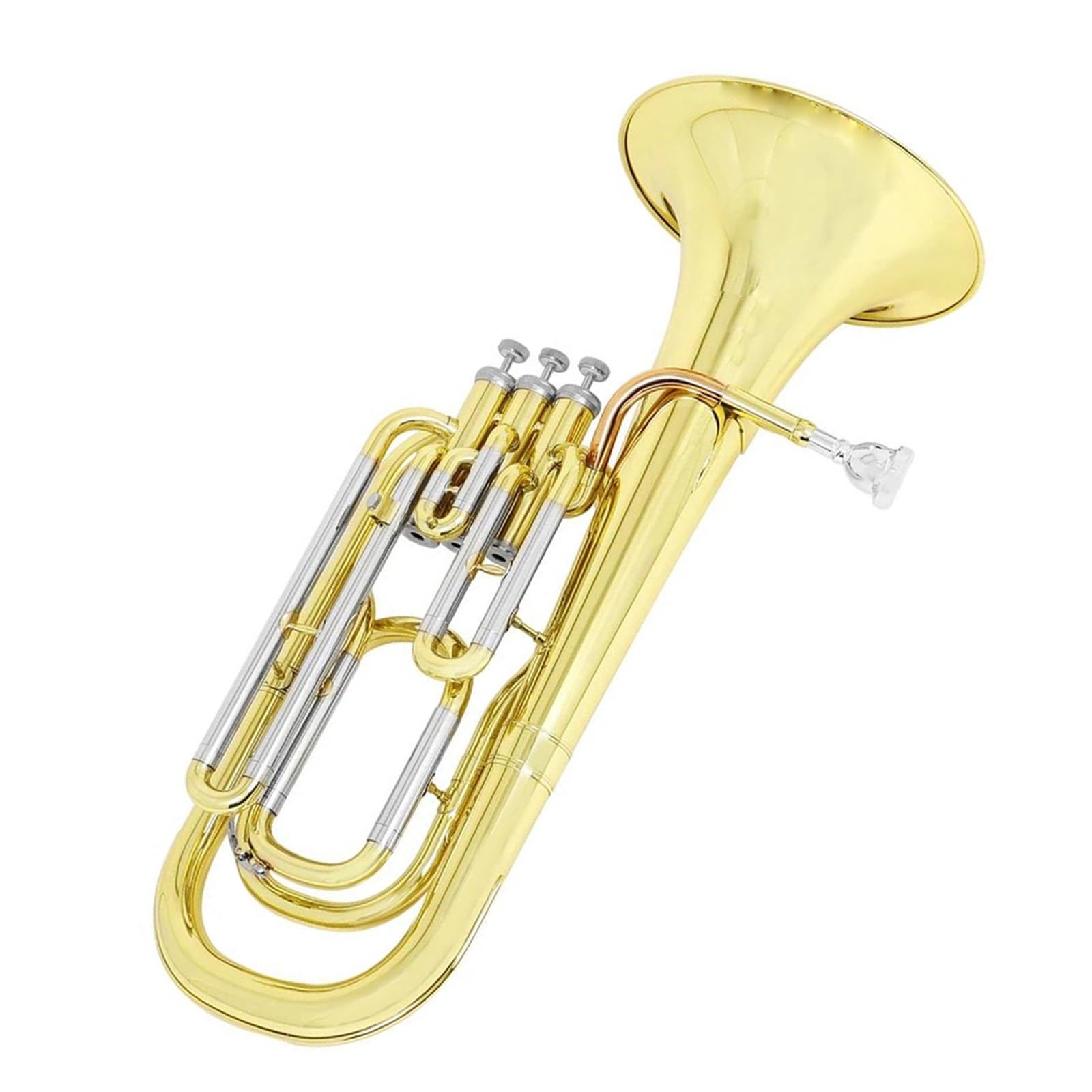 Eufonium Eufonium 3 Klawiszowy Pionowy Róg Tenorowy Bb Złoty Srebrny Baryton Z Rękawiczkami W Etui Instrument Dęty Blaszany