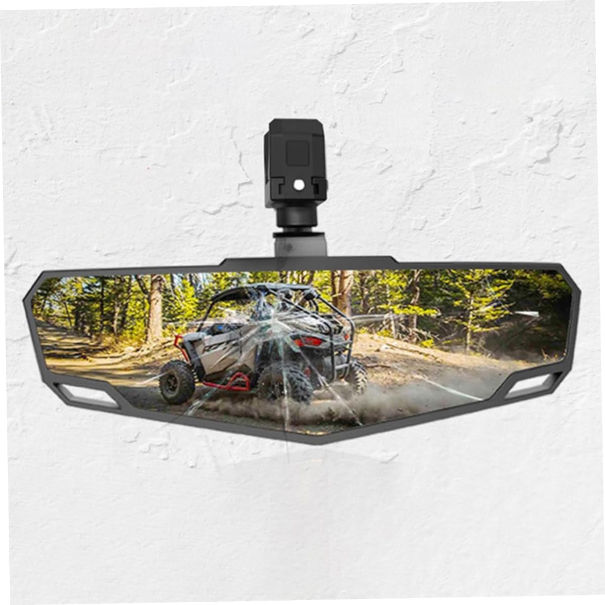Atv Auxiliary Rear View Mirror Utv Central Mirror Durable Material Increased Safety with Easy to Clean Maintain