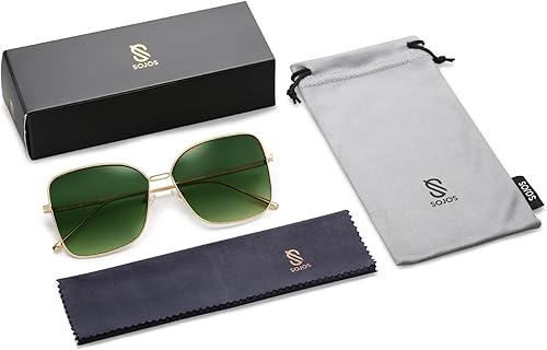 Miniatura 5 de SOJOS Gafas de sol clásicas cuadradas de gran tamaño para mujer, diseño grande estilo Sunnies SJ1082
