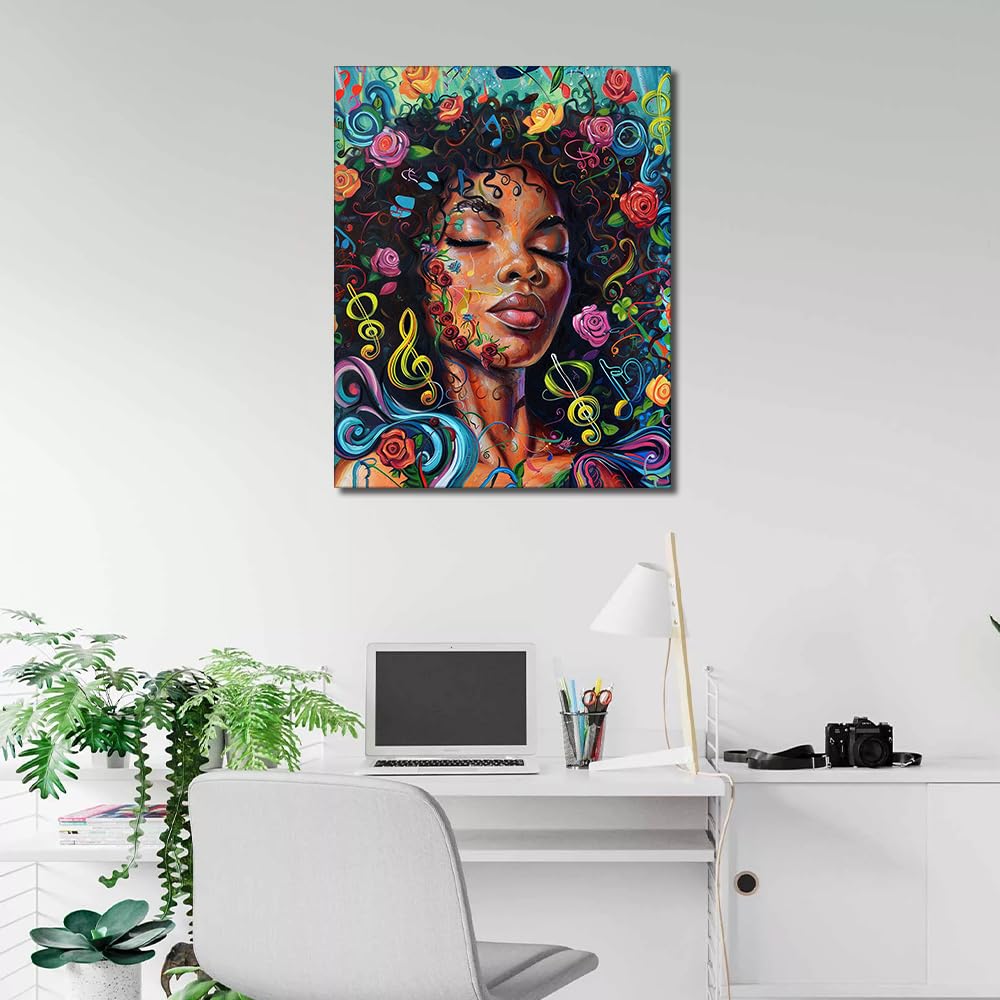 TUMOVO DIY Paint By Numbers Kit - Colorful Woman Acrylic Painting On 16x20 Canvas, Includes Brushes & Paints, Frameless, For Adults Beginners - View #11