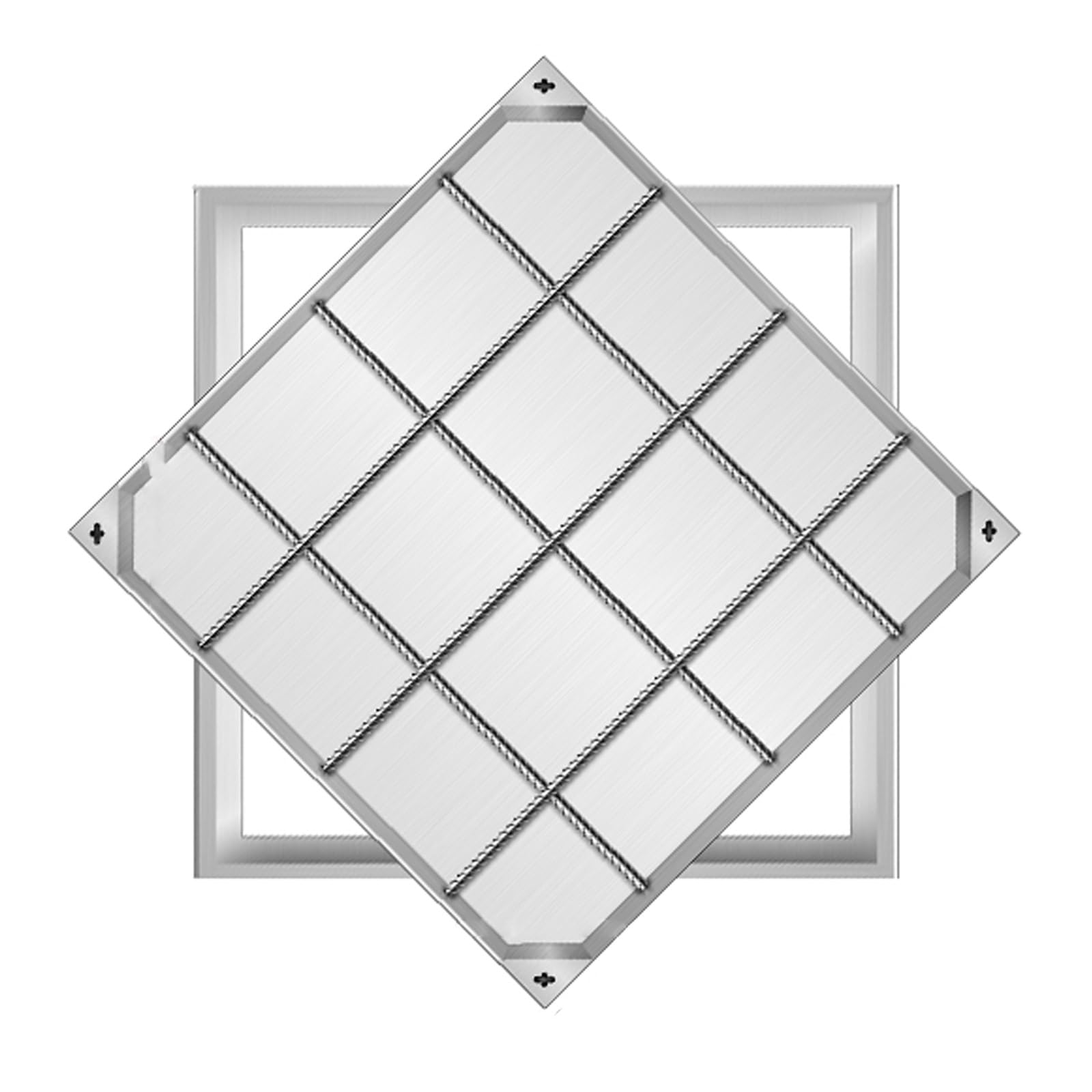inless stalowa niewidoczna osłona włazu i e, kwadratowa pokrywa szamba z podstawą na podjazd, patio, do ogrodu (70 x 70 x 5 cm) - wodoodporna, ciężka konstrukcja