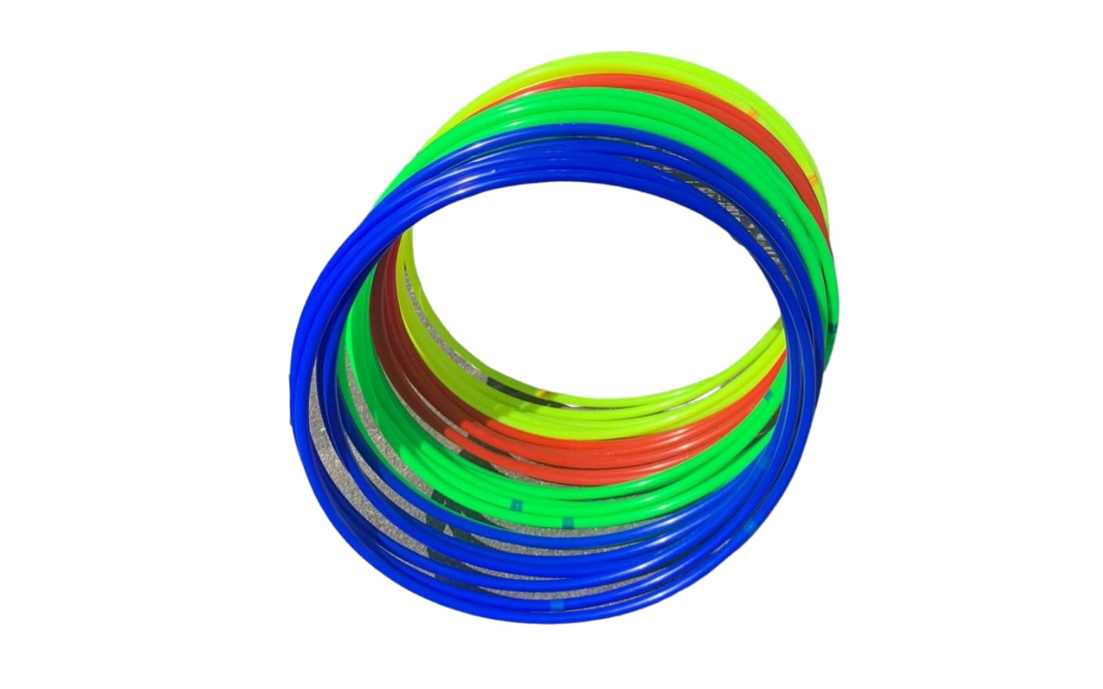Multi-colour Plastic Solid Plain Hula Hoops Kids Fun Activity Games Adults Fitness Exercise Hoops Sporting Good Fitness (Large, 20)