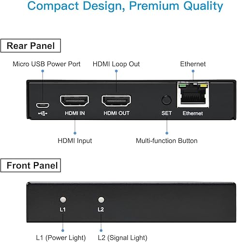 Miniatura 8 de DDMALL Codificador de video HDMI para transmisión en vivo, H.264 H.265, bucle local 4K 60Hz en tiempo real, compatible con SRT HLS RTSP RTMP RTMPS
