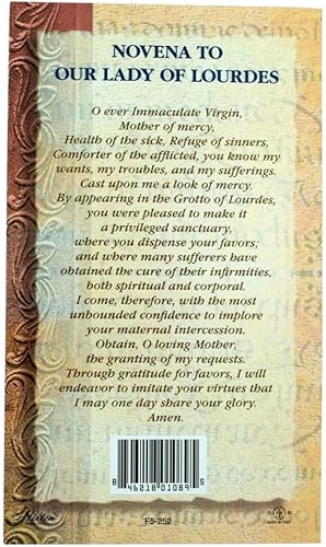 Miniatura 2 de William J. Hirten Tarjeta Santa Católica Deluxe con Oraciones Tradicionales (Nuestra Señora de Lourdes)