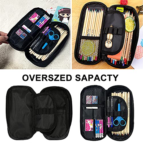 ALHX Pikachu Potlood Case, Pokemon Potlood Case, Anime Cosplay Potlood Case, Black Pencil Case Bag, Pen Bag Pouch Houder… - Afbeelding 4