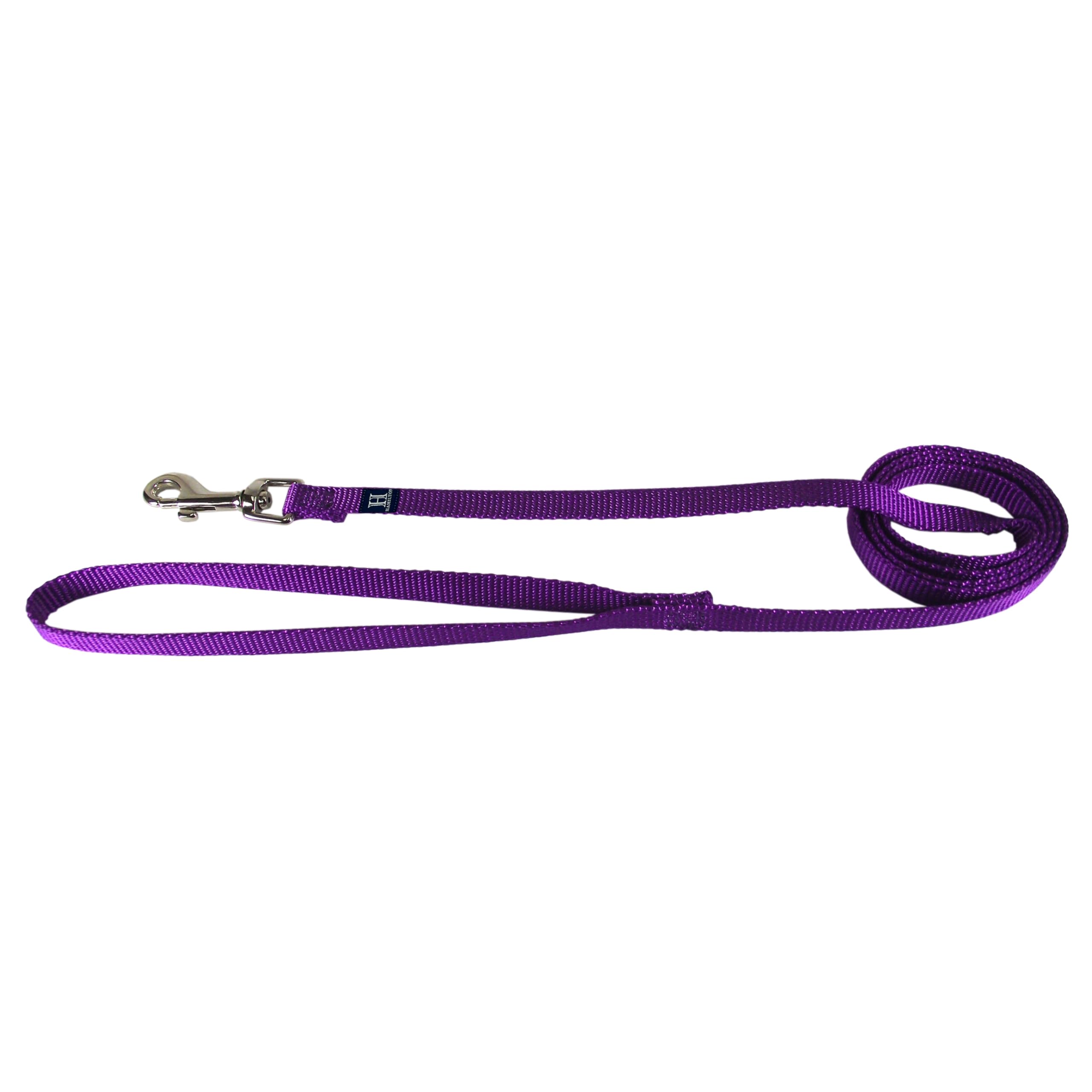Hamilton Single Thick Deluxe Nylon Lead with Swivel Snap, 5/8-Inch by 4-Feet, Purple