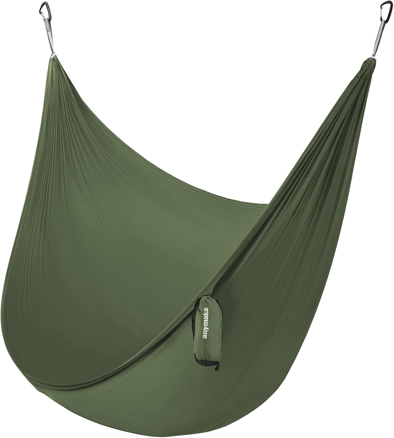 anymaka Chair Hammock - Ultralight Single Hammock with Wiregate Carabiners - Forest Green
