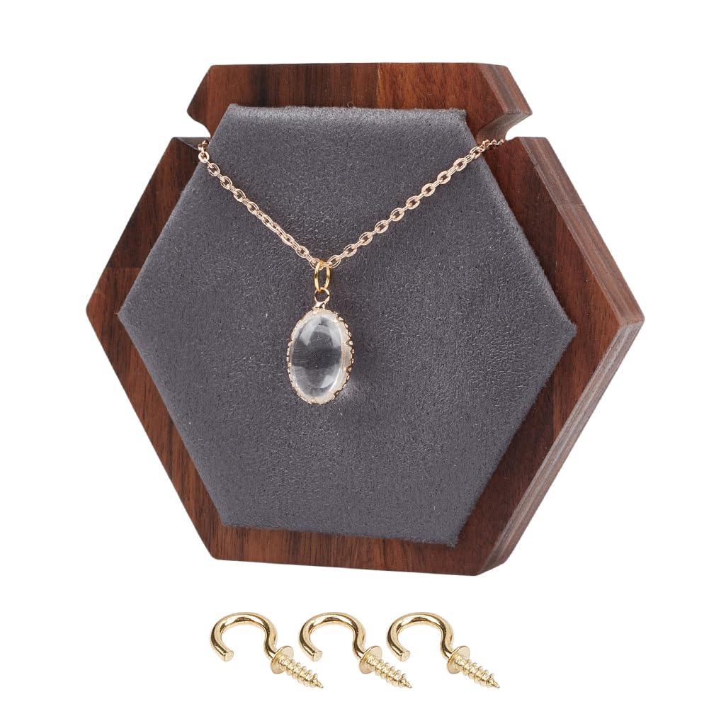 Présentoir à bijoux en bois de noyer pour colliers et chaînes de créateurs