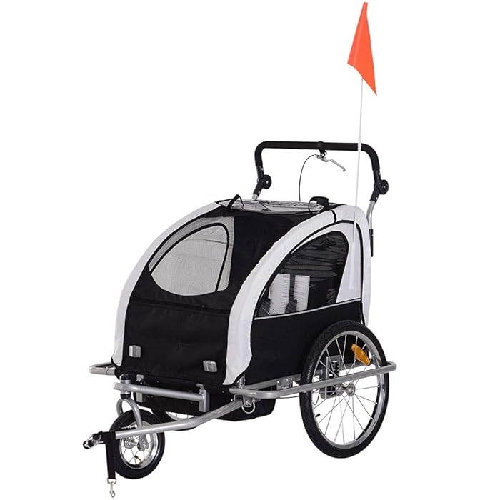 Buy Child Bike Trailer Jogger, Portable 2 in 1 Children's Trailer