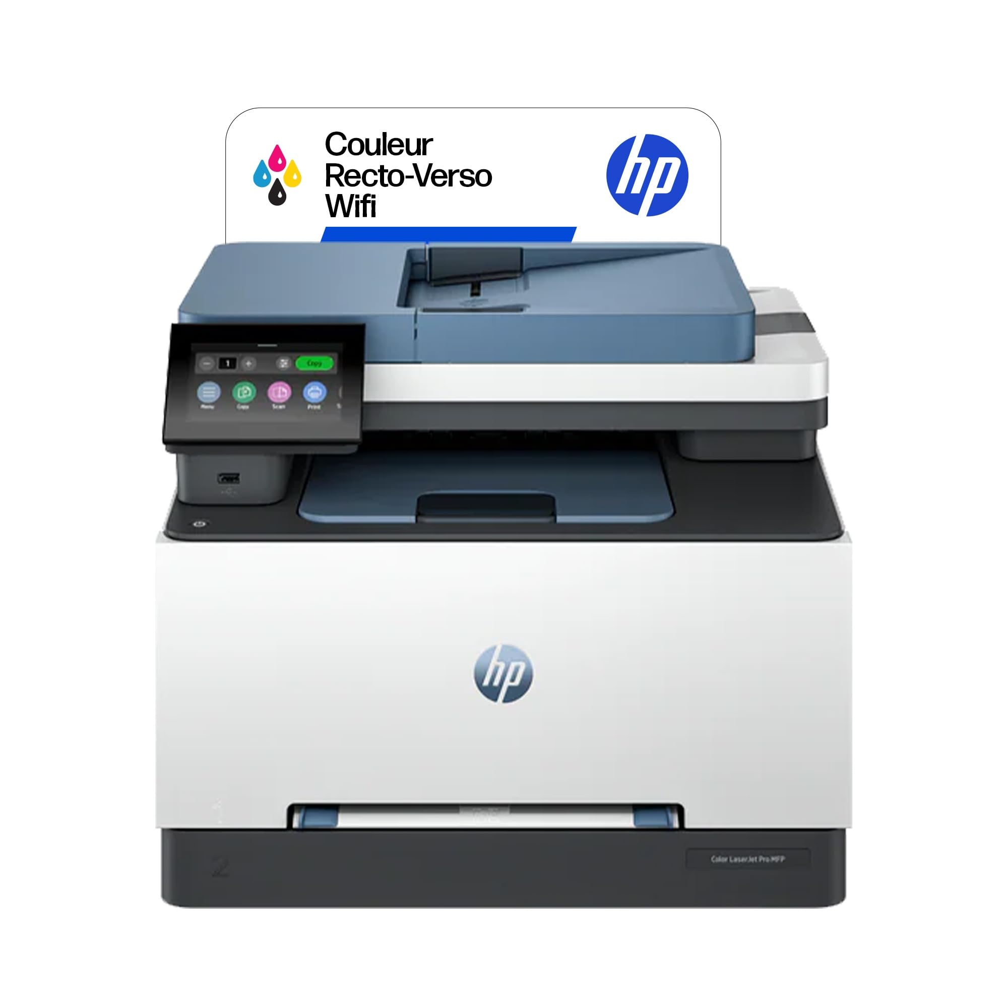 HP Color LaserJet Pro 3302sdw, 499Q6F, Imprimante Multifonction A4, Impression Recto Verso Automatique, 25ppm N/B et Couleur, USB, Ethernet, Wi-FI, Copie, Numérisation, ADF 50 Feuilles, Smart, Bleu