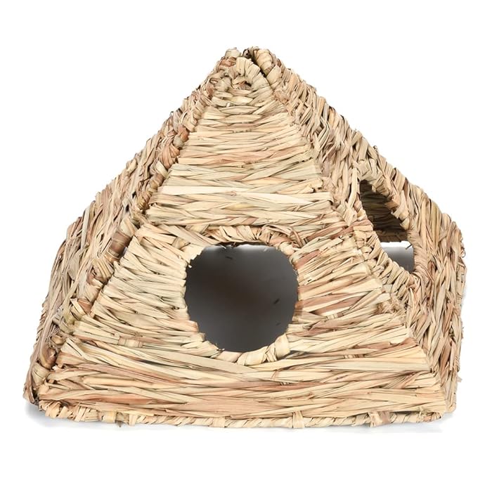 Buy kathson Pyramid Rabbit Grass Hut Guinea Pig Tunnel Straw Hideout