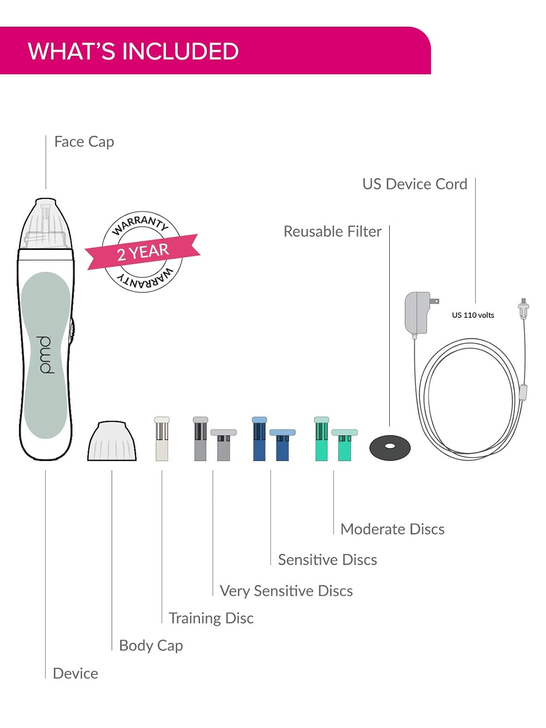 PMD Personal Microderm Classic - At-Home Microdermabrasion Machine with Kit for Face & Body - Exfoliating Crystals and Vacuum Suction for Fresh and Radiant Skin - Grey : Beauty & Personal Care