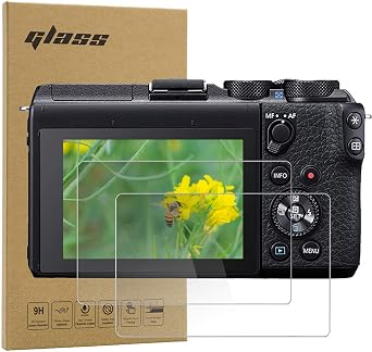 Screen Protector for Canon EOS M6 / M6 Mark II / M100 M50 KISS M / Panasonic Lumix DMC-GX8 Anti-Scratches Tempered Glass Protective Film 2 Pack