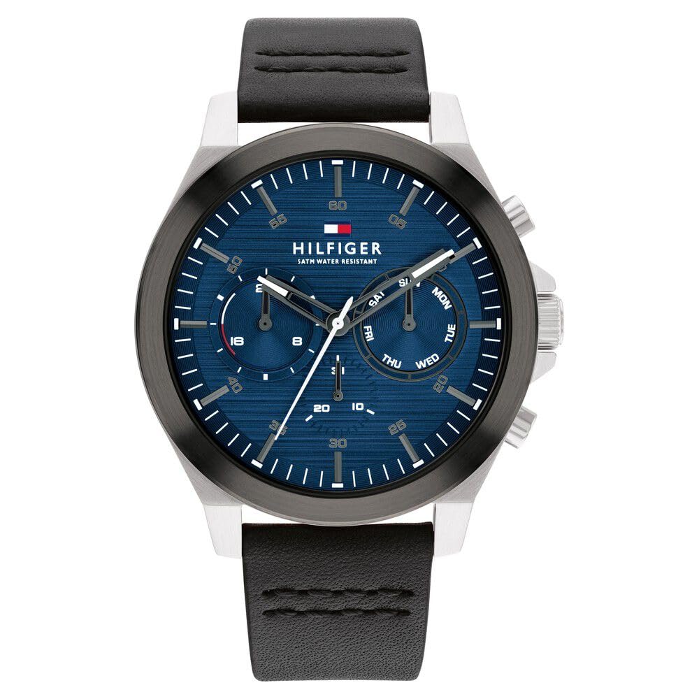Tommy Hilfiger Blue Dial Black Colour Leather Strap Watch for Men-TH1710523 (B0CBCG3B5R) Amazon Price History, Amazon Price Tracker