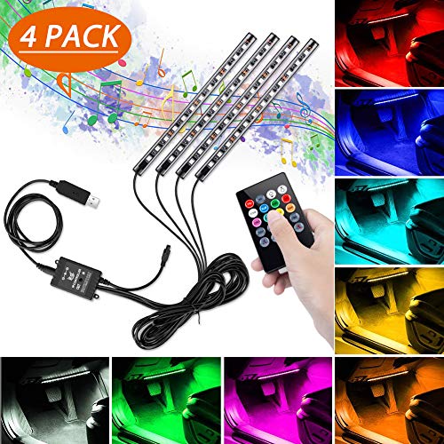 Car Lights Interior 48 Led Strip Lights For Cars With USB Plug And