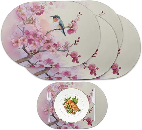 Miniatura 62 de Juego de 6 manteles individuales lavables para mesa de comedor, resistentes al calor, mesa de cocina, decoración del hogar, lavable, ovalada, de