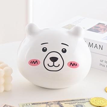 Cute Ceramic Piggy Bank for Adults Must Break to Open,Boys Personalized Piggy Bank for Girls,Money Saving Box,Alcancias De Dinero para Adultos Ninos,Money Bank,Coin Bank,Modren Home Decor Living Room
