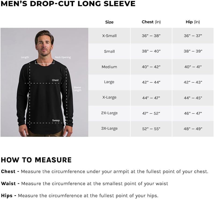 BYLT Men's Drop-Cut Long Sleeve – Plain Crewneck Shirt for Men – Soft Polyester, Cotton, Spandex Blend – Wrinkle Resistant - Image 3